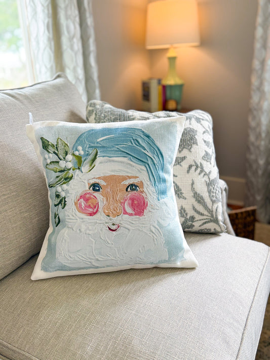 Mr. Claus Rosey Cheek Santa Square Pillow