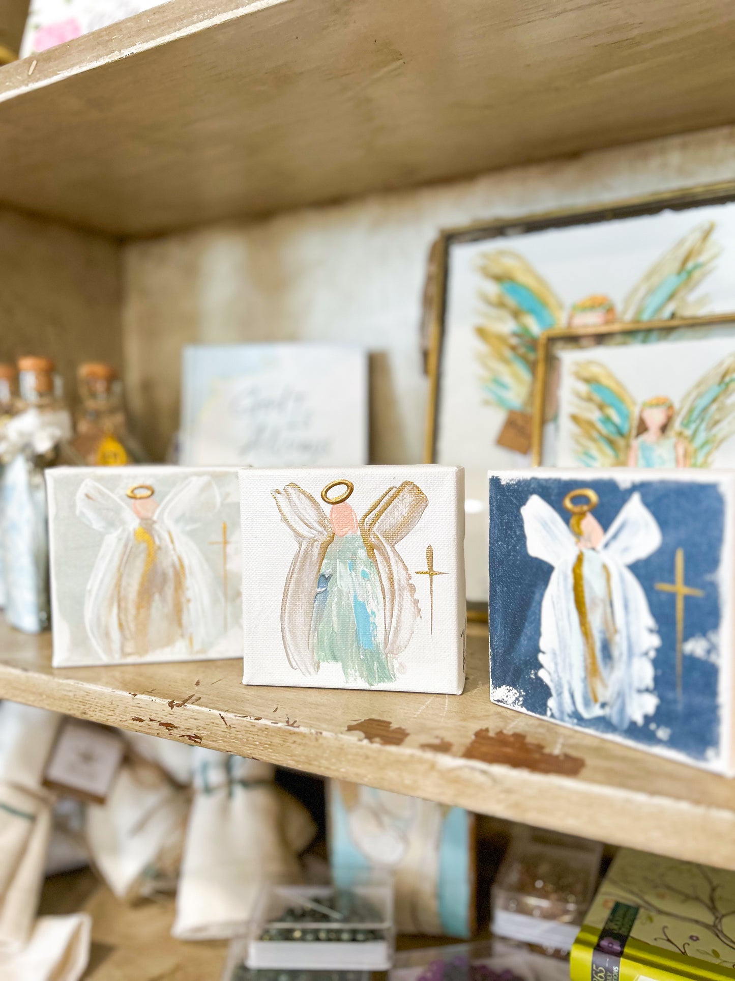 Gospel News 4X4 Old World Angel Canvas Art