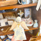 Wooden Floral Angel with Gold Wings