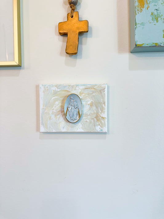 Our Lady of the Miraculous Medal on 5x7 Cream Canvas