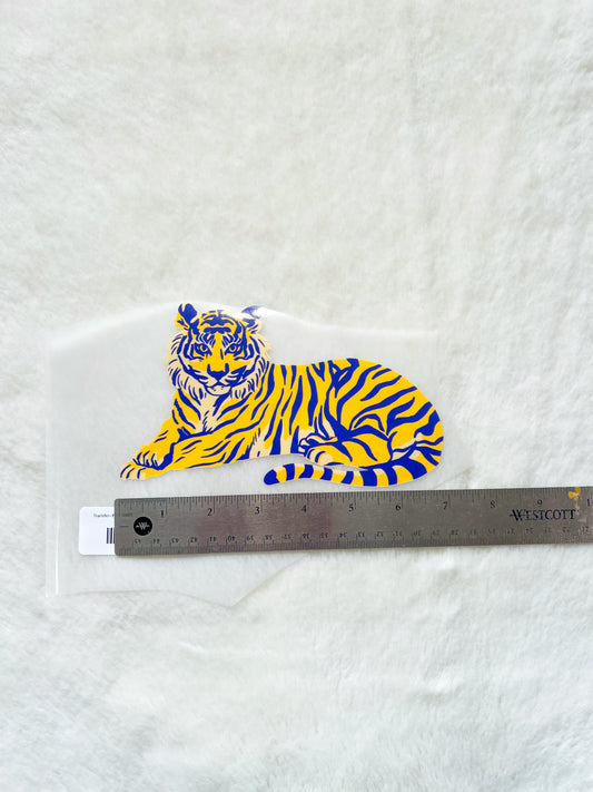 Transfer- Purple and Gold Laying Tiger