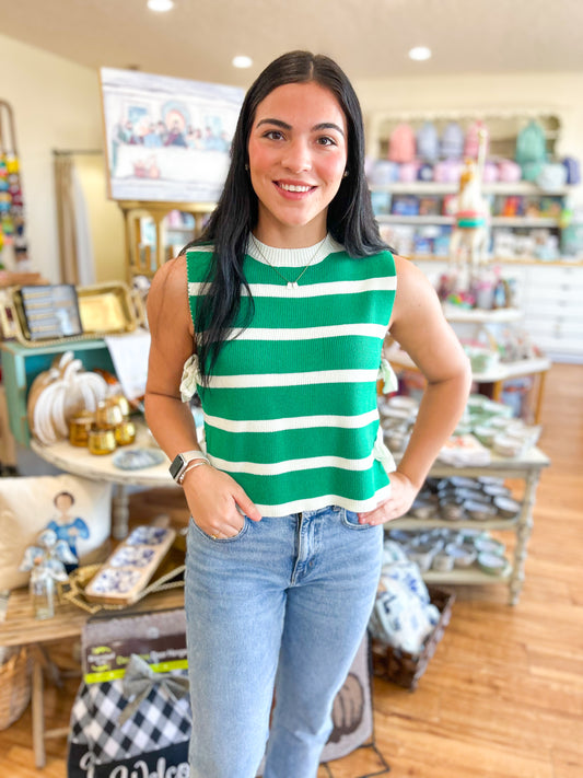 Side Tie Sweater- Kelly Green