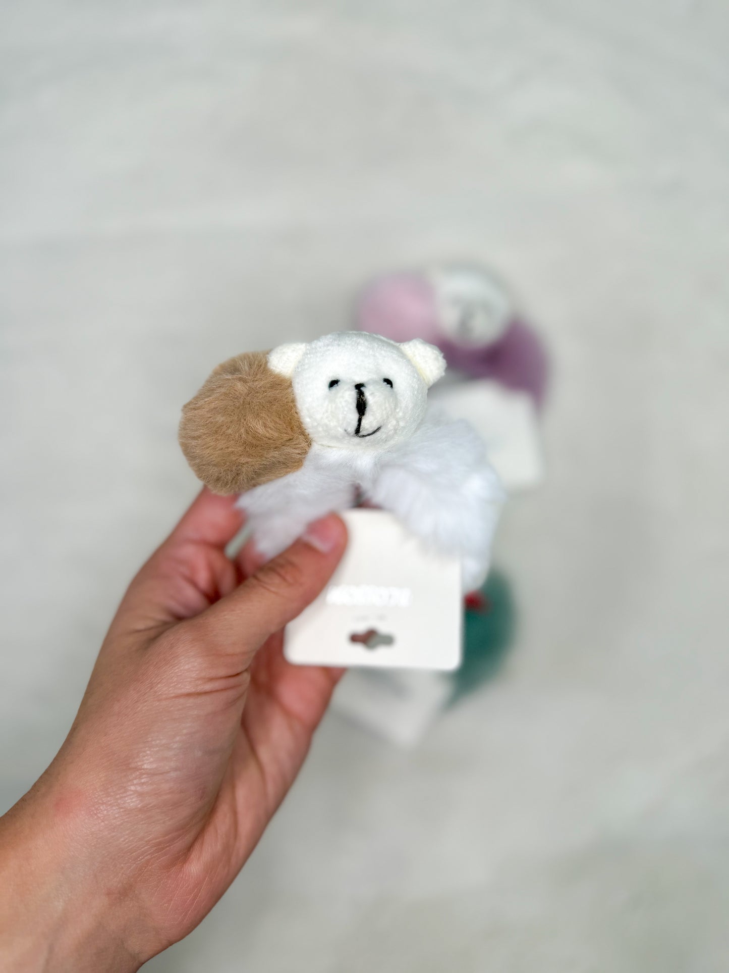 Fuzzy Friends Hair Scrunchy- White Bear