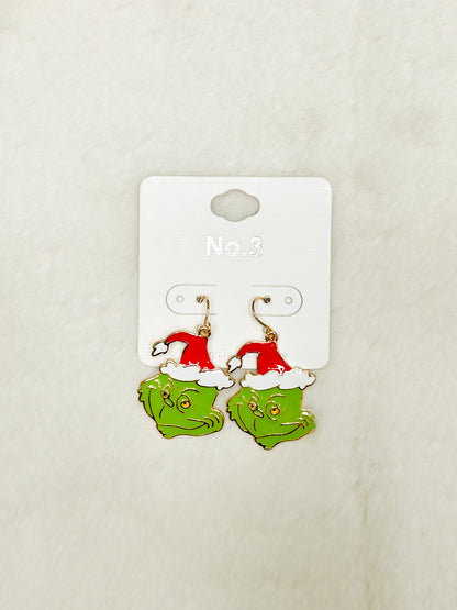 A Green Christmas Grinch Earrings