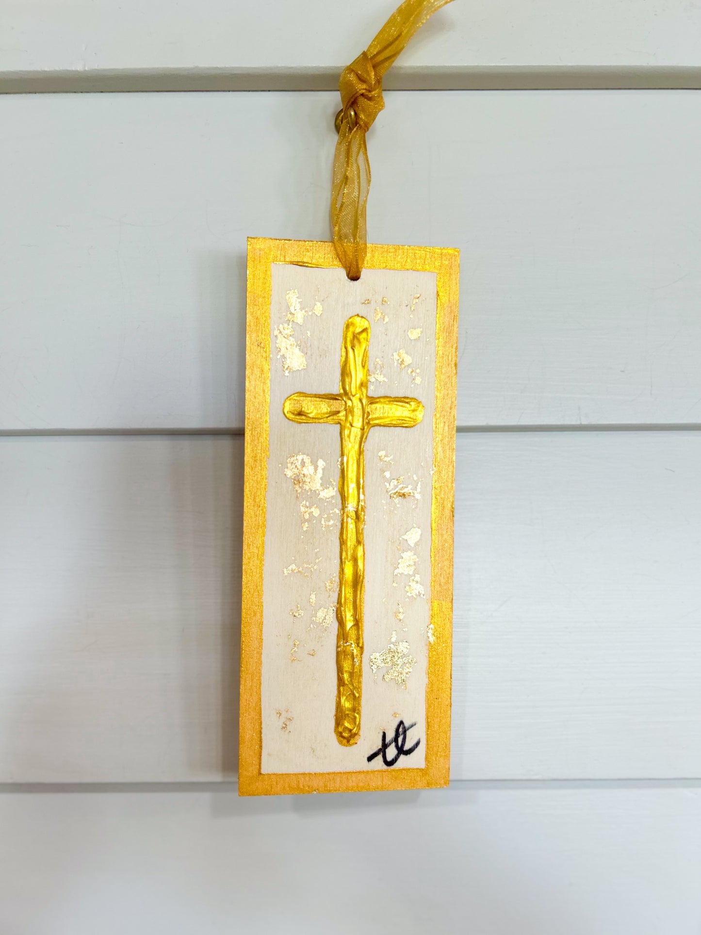 Mini Cross Wood Panel Ornament