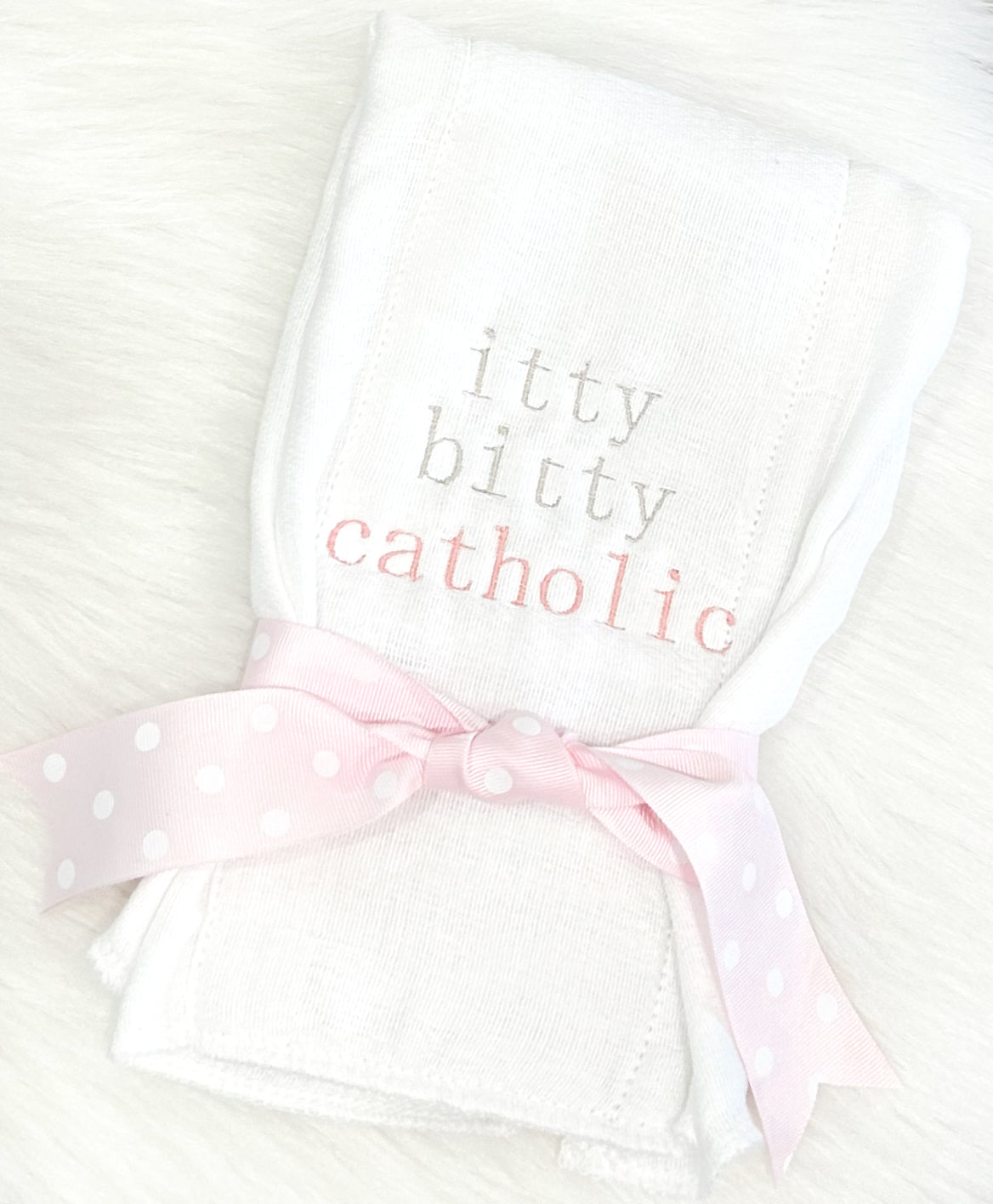 Itty Bitty Catholic Burp Cloth