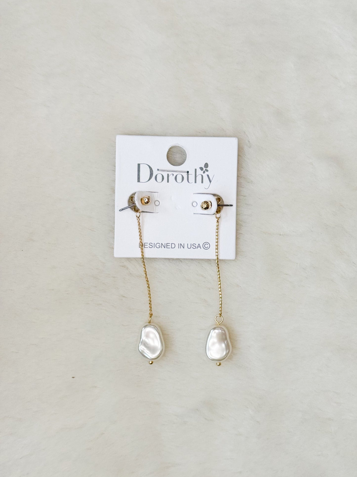 Dorothy Gold and Pearl Drop Earrings