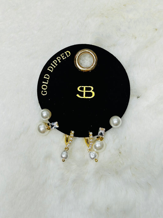 Celebrate Every Day Pearls Gold Mix Earrings Pack