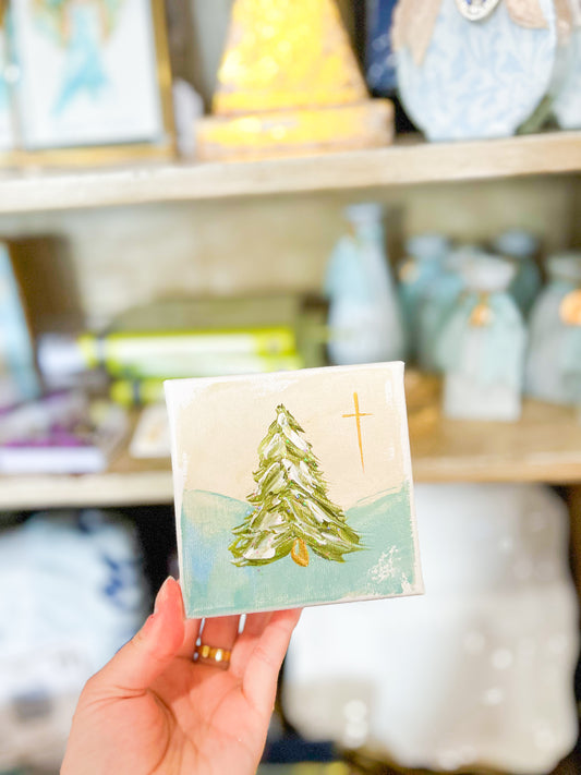 Gospel News 4X4 Christmas Tree Canvas Art