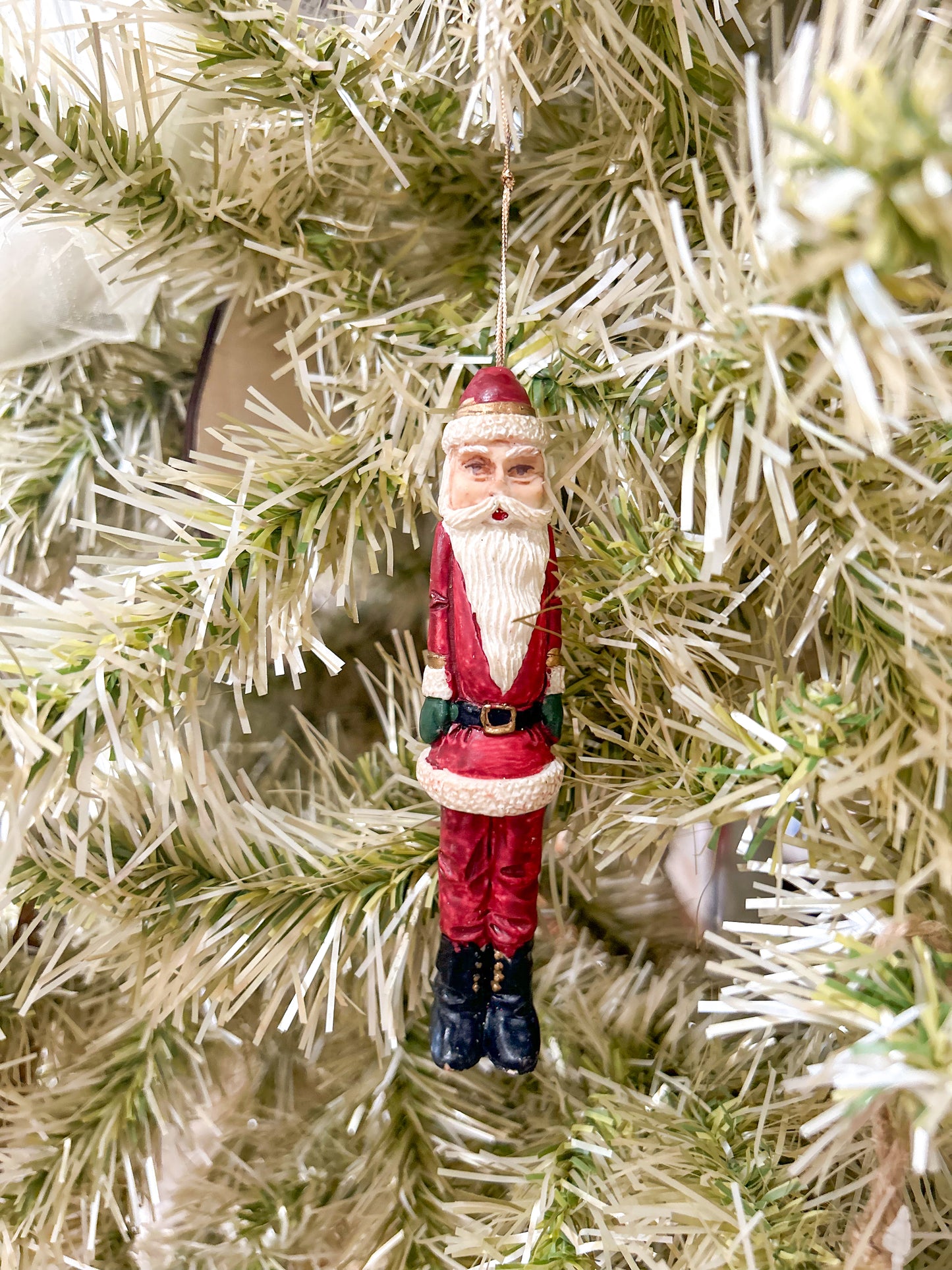 Vintage Pencil Santa Ornament