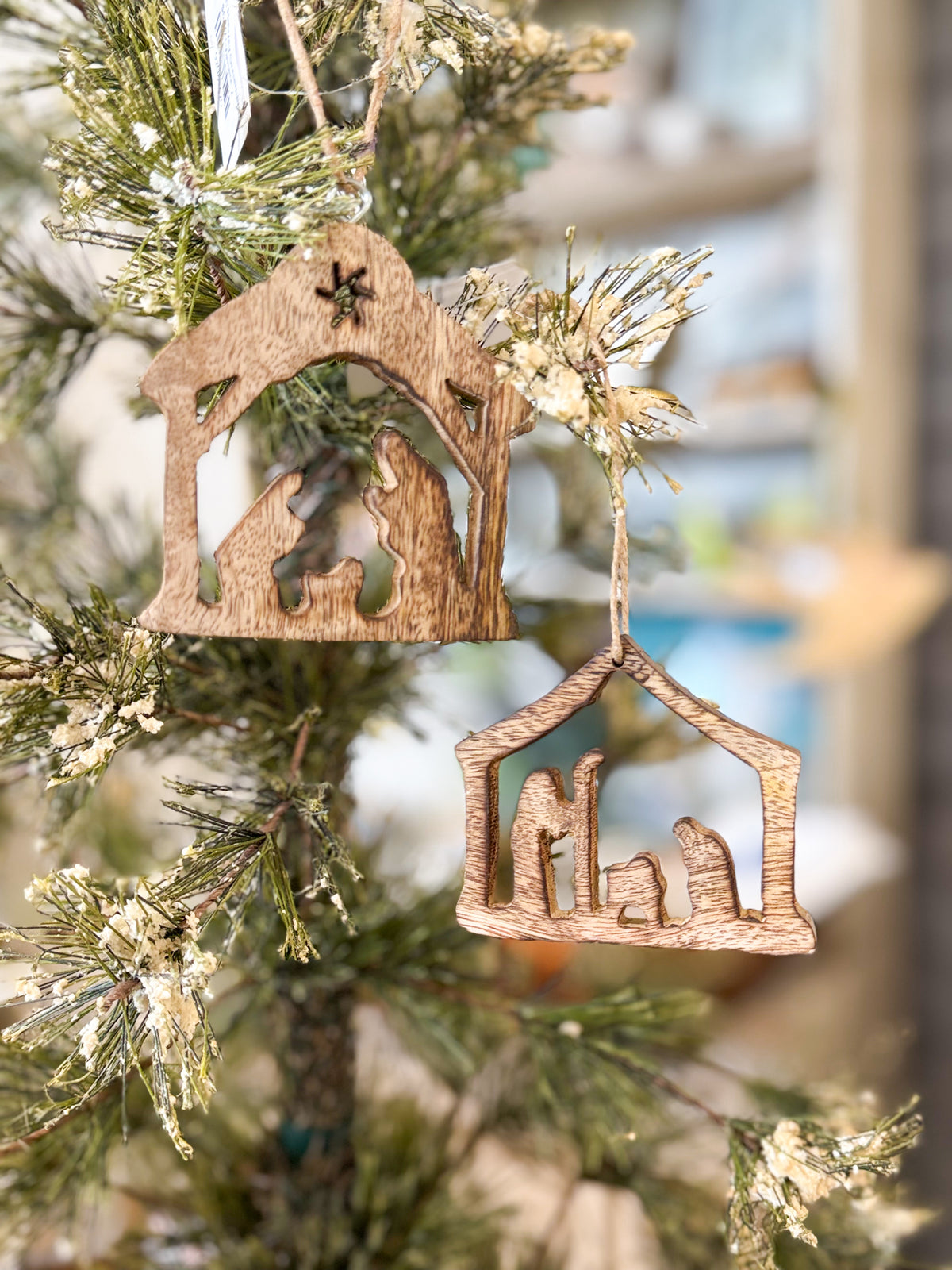 Wooden Nativity Ornaments
