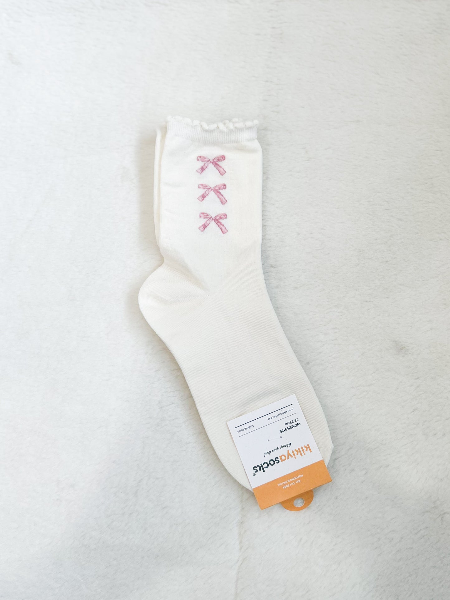 Kikiya Socks- Blush Bow