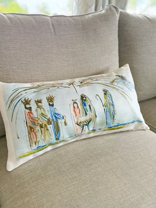 Heavenly Peace Nativity with Angel Scene Lumbar