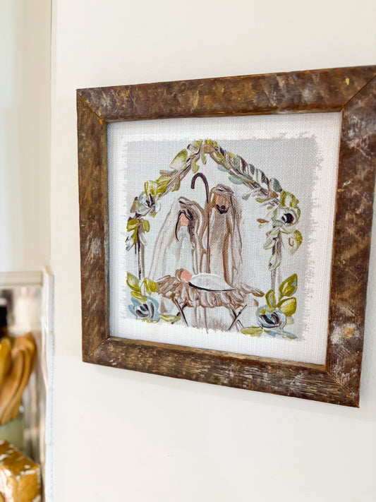 GA Nativity with Greenery 12x12