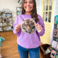 Fleece Crewneck Pullover Sweatshirt- Bright Lavender