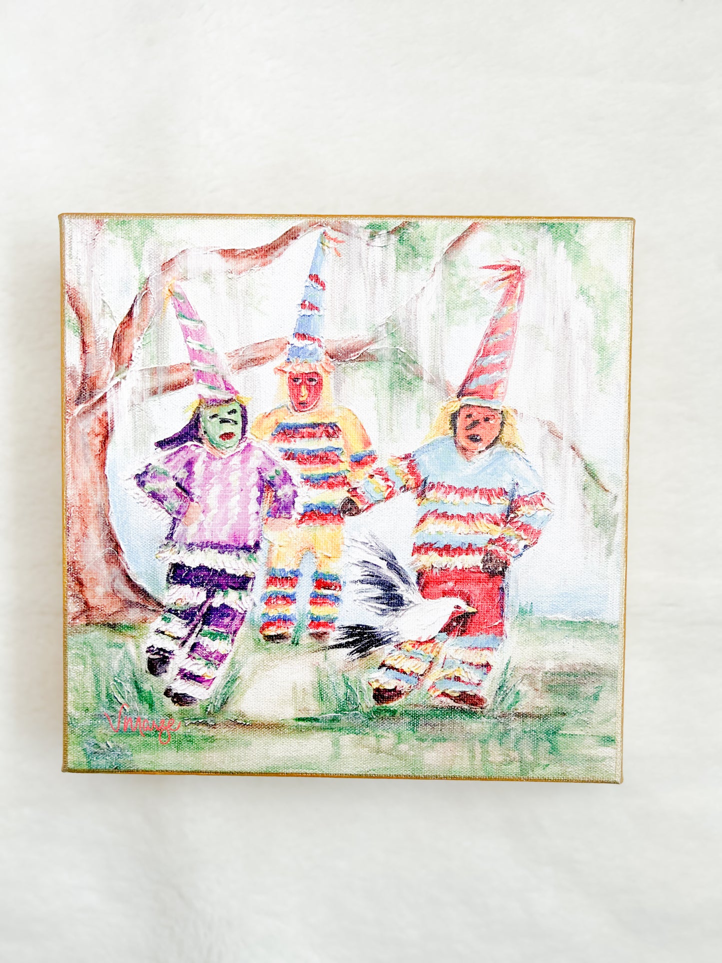 Courir de Mardi Gras I 8x8 Canvas Fine Art