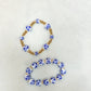 Blue Floral Beaded Bracelet