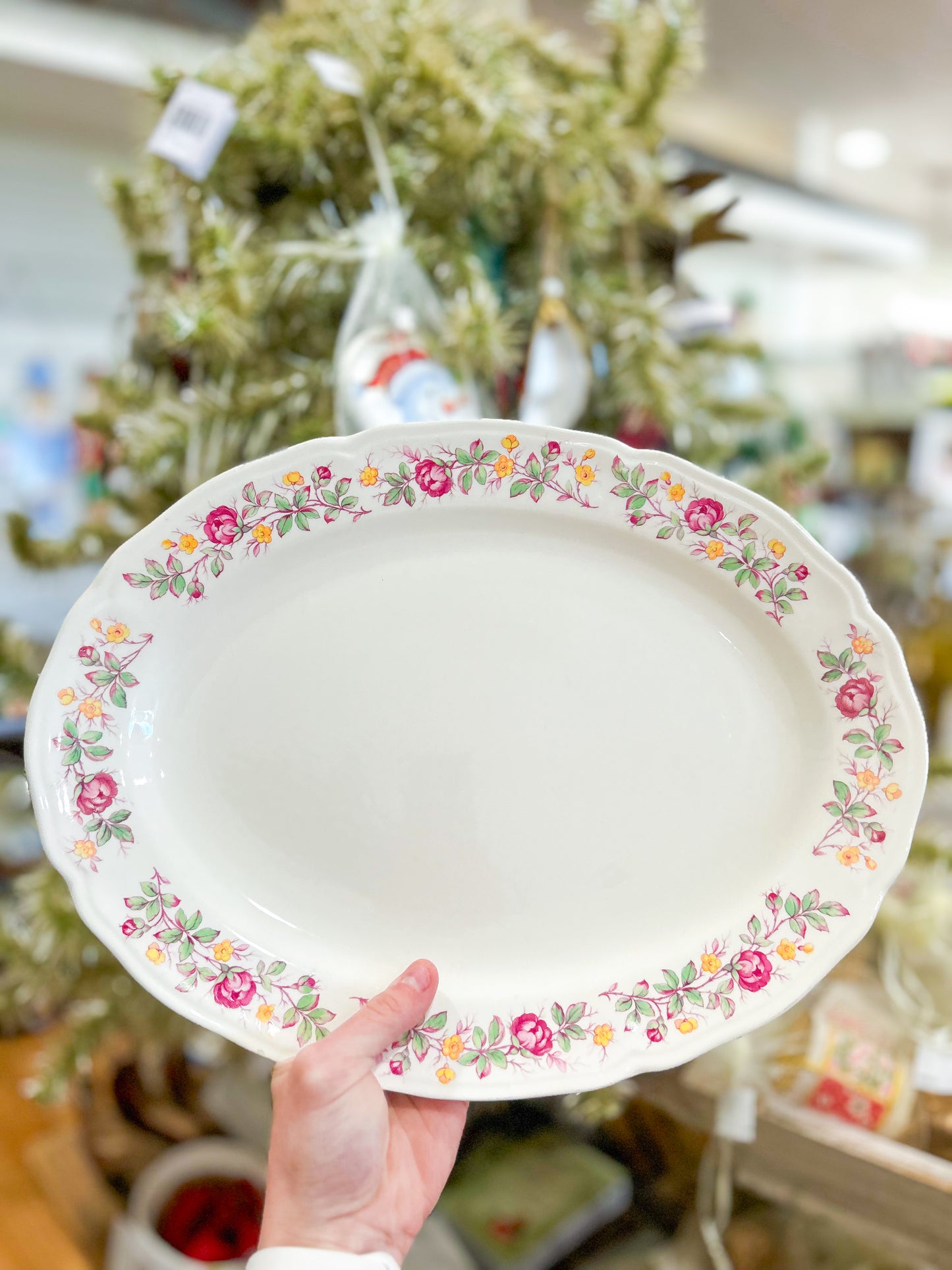 Gold Rose Floral Accent Plate