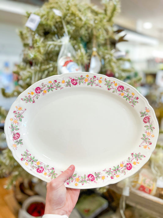 Gold Rose Floral Accent Plate