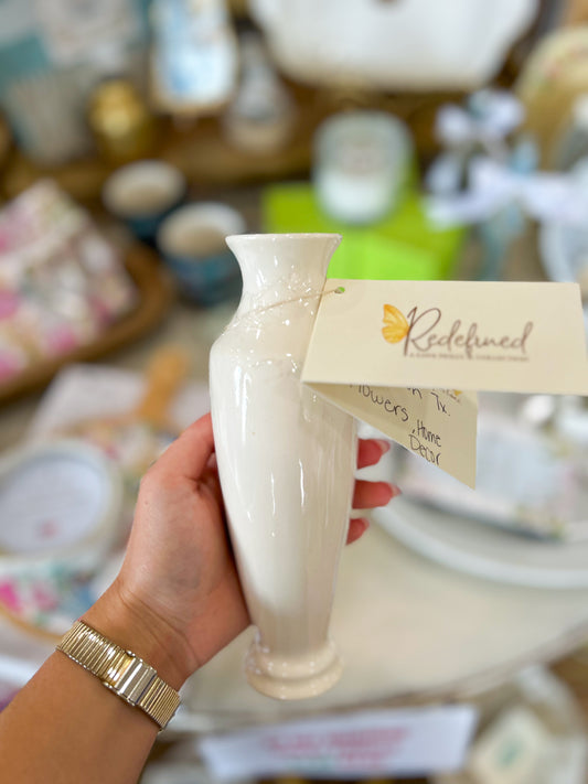 White Pedestal Bud Vase