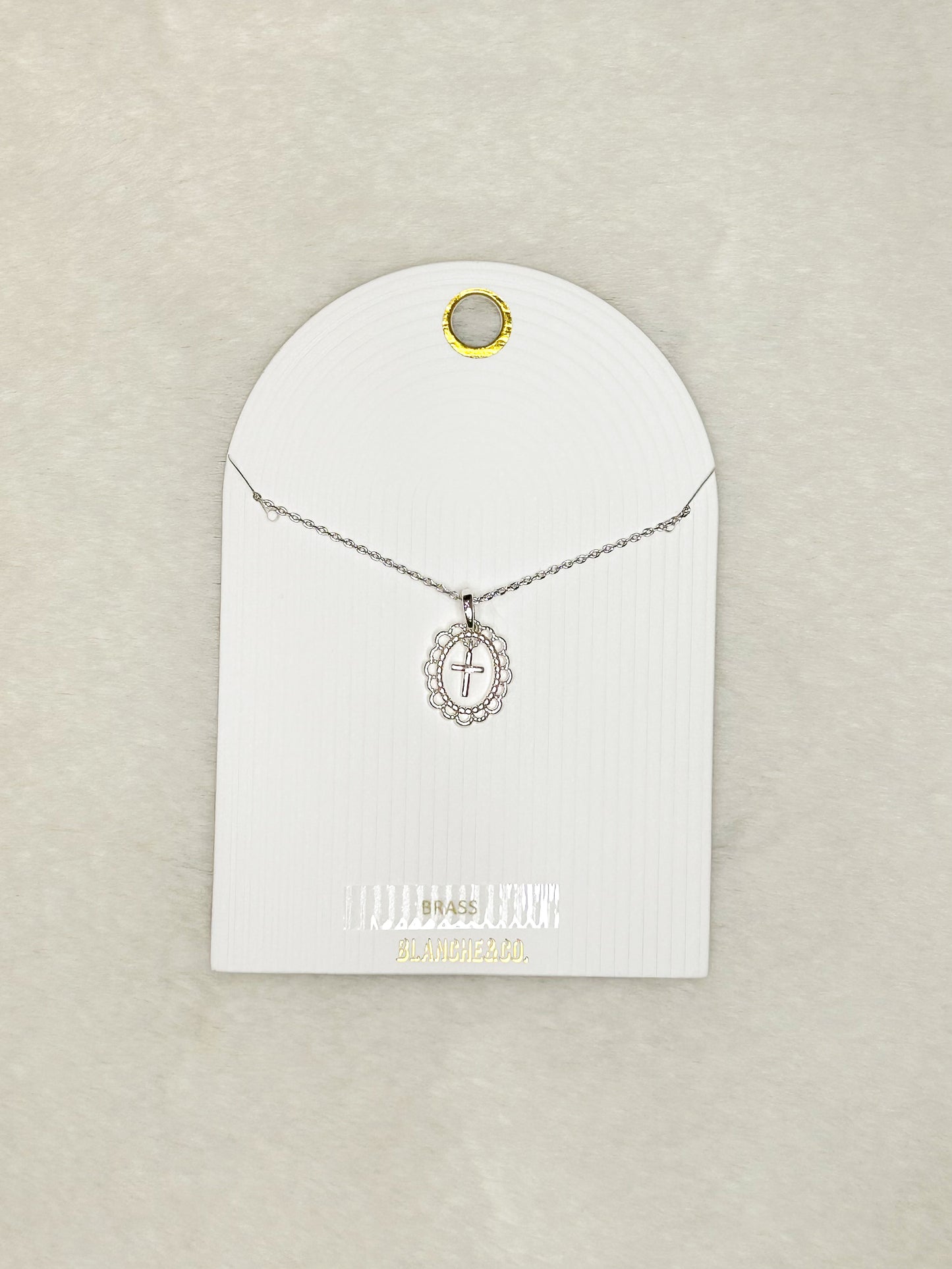 Simple Gold Cross Design Necklace