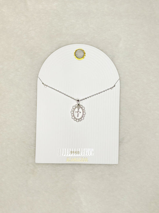 Simple Gold Cross Design Necklace