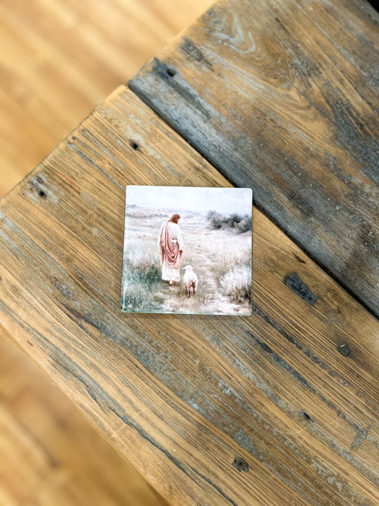 4x4 Living Hope Vintage Jesus & Lamb Coaster