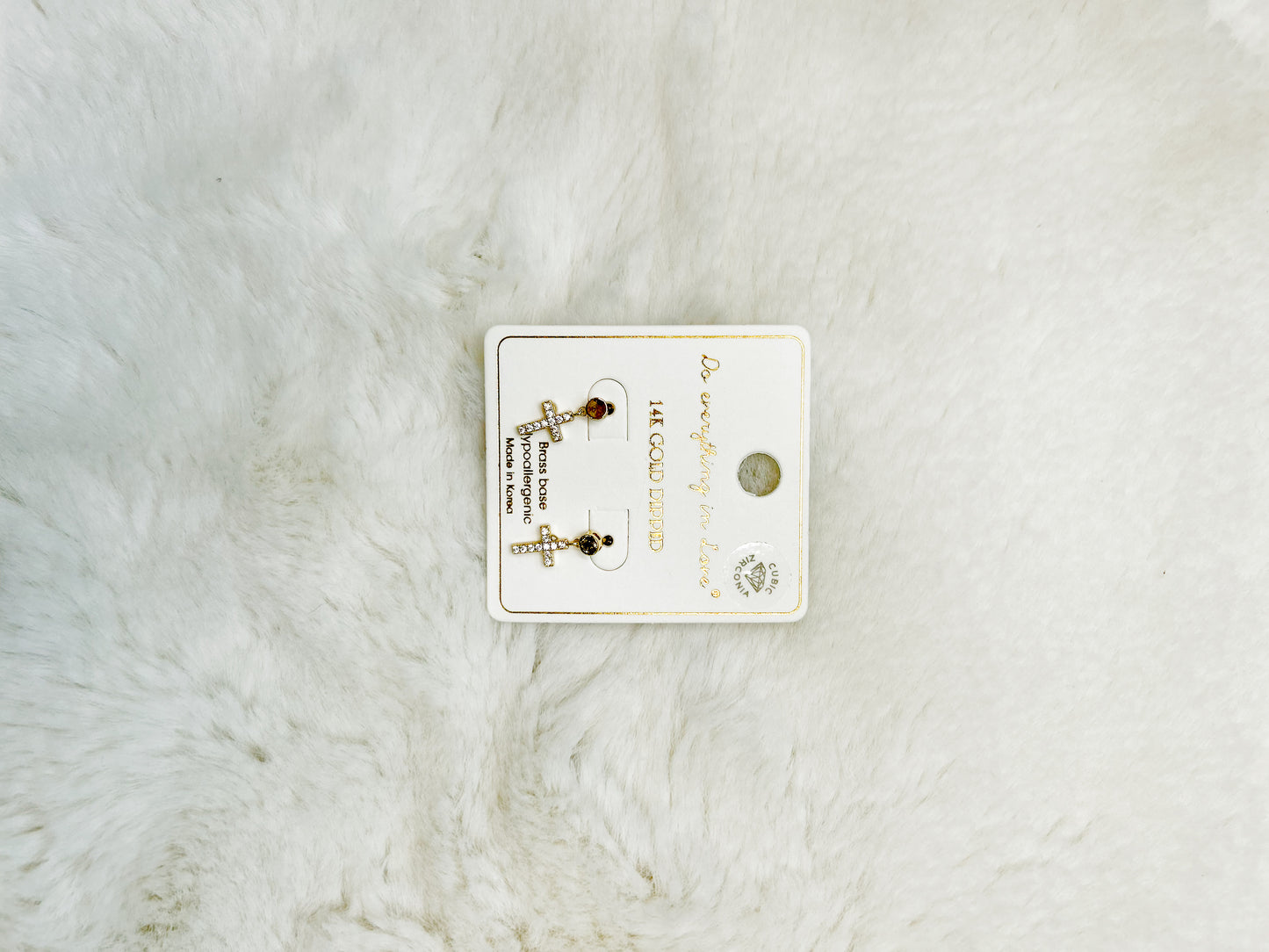 Do Everything in Love Gold Diamond Dangle Stud Earrings