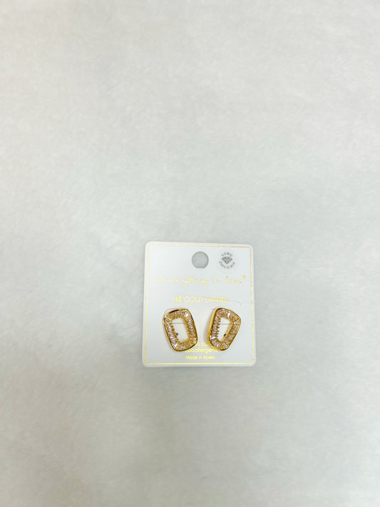 Jade Gold Baggette Earrings