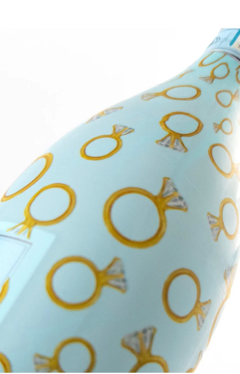 Beau Bottles Blue Engagement Ring- La Marca Edition Champagne Bottle Wrap