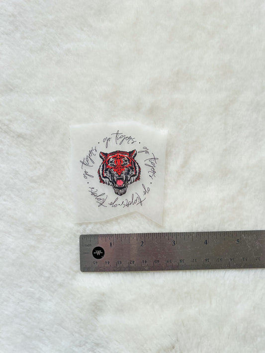 Transfer- Small Go Tigers Cursive Tiger Head