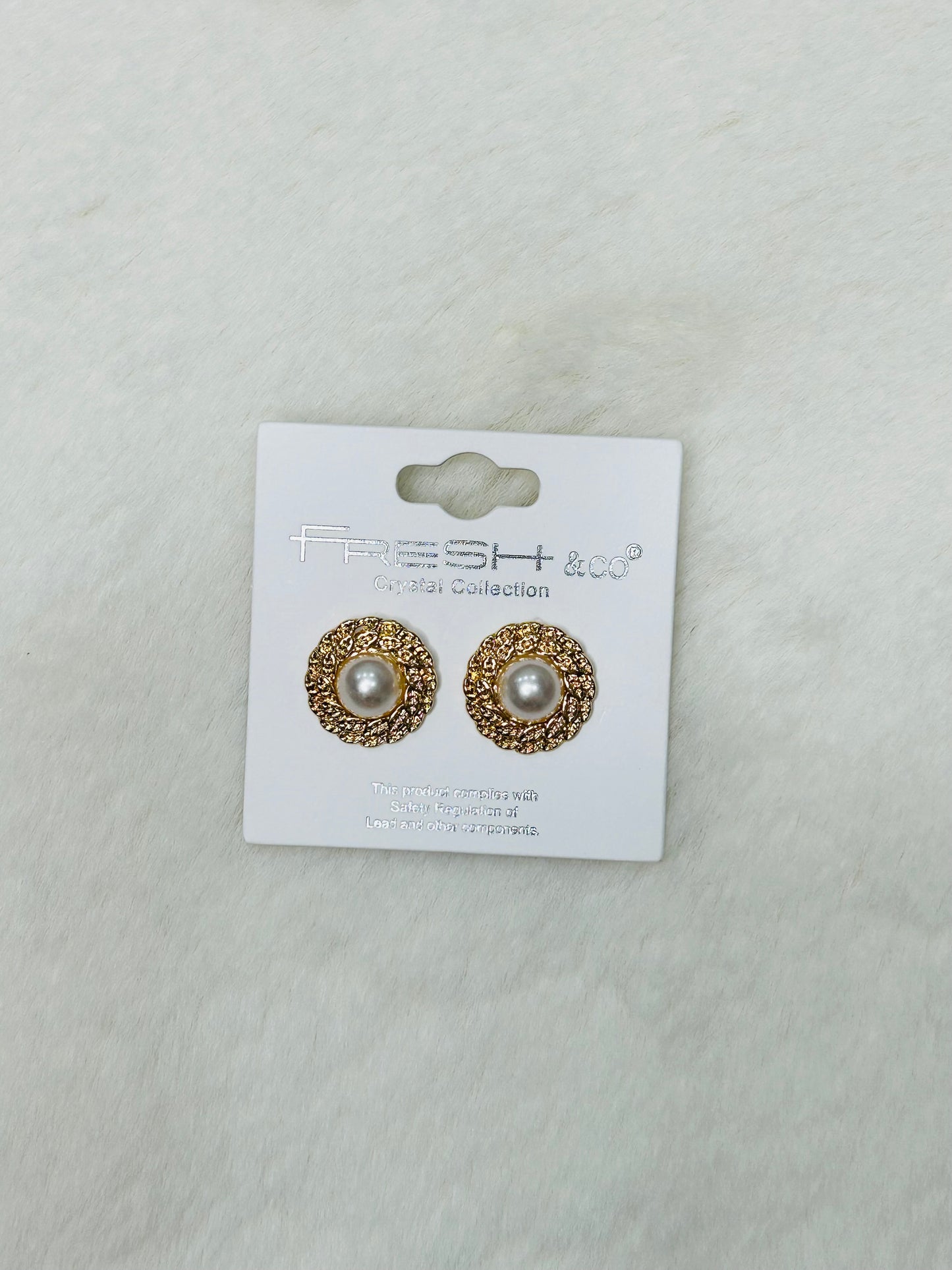 Celeste Gold & Pearl Statement Studs