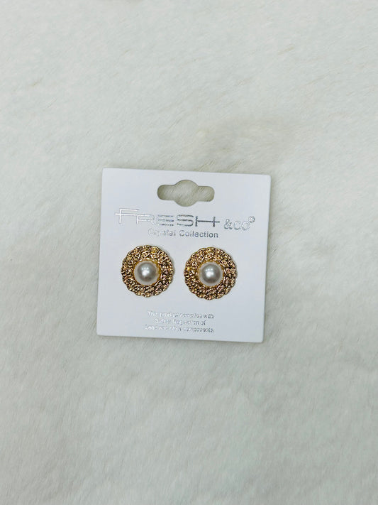 Celeste Gold & Pearl Statement Studs