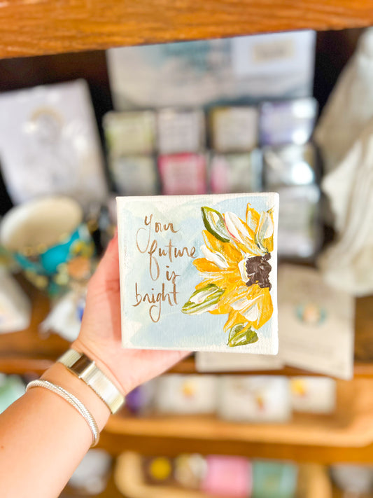 4x4 Your Future is Bright Sunflower Canvas Art
