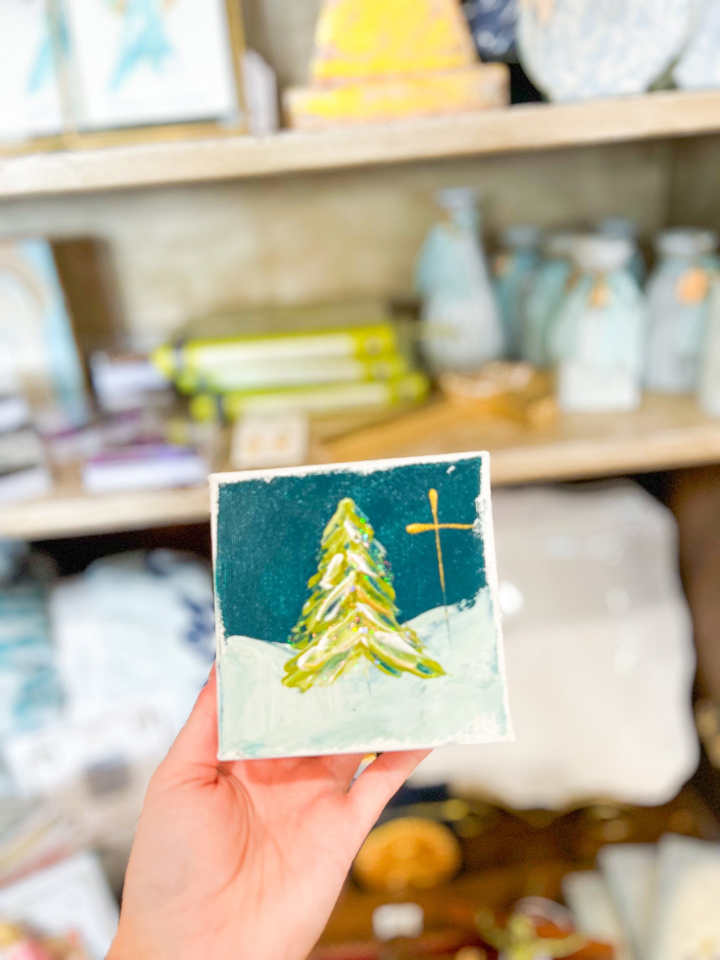 Gospel News 4X4 Christmas Tree Canvas Art