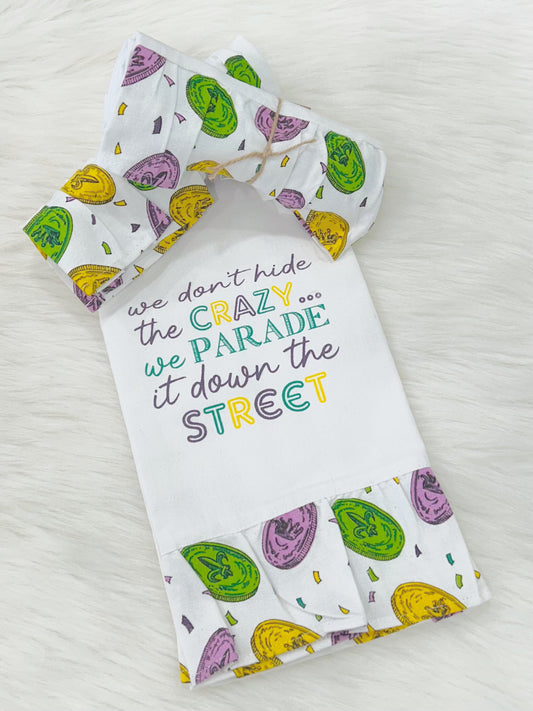 Parade Doubloons Ruffle Hand Towel