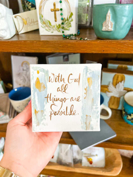 4x4 With God All Things are Possible Canvas Art