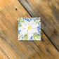 4x4 Magnolia with Blue Pattern Coaster