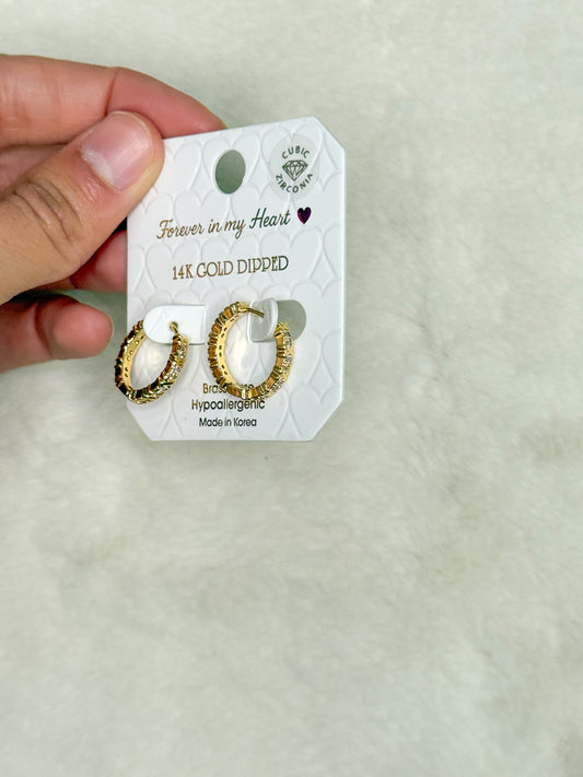 Forever in my Heart Vivid Diamond Gold Hoops