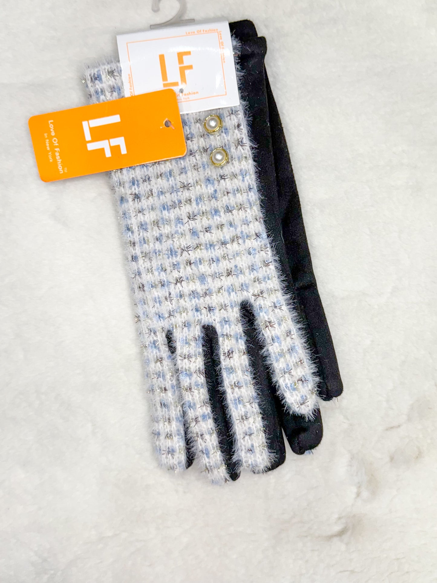 Love of Fashion Winter Gloves- Ivory/Black