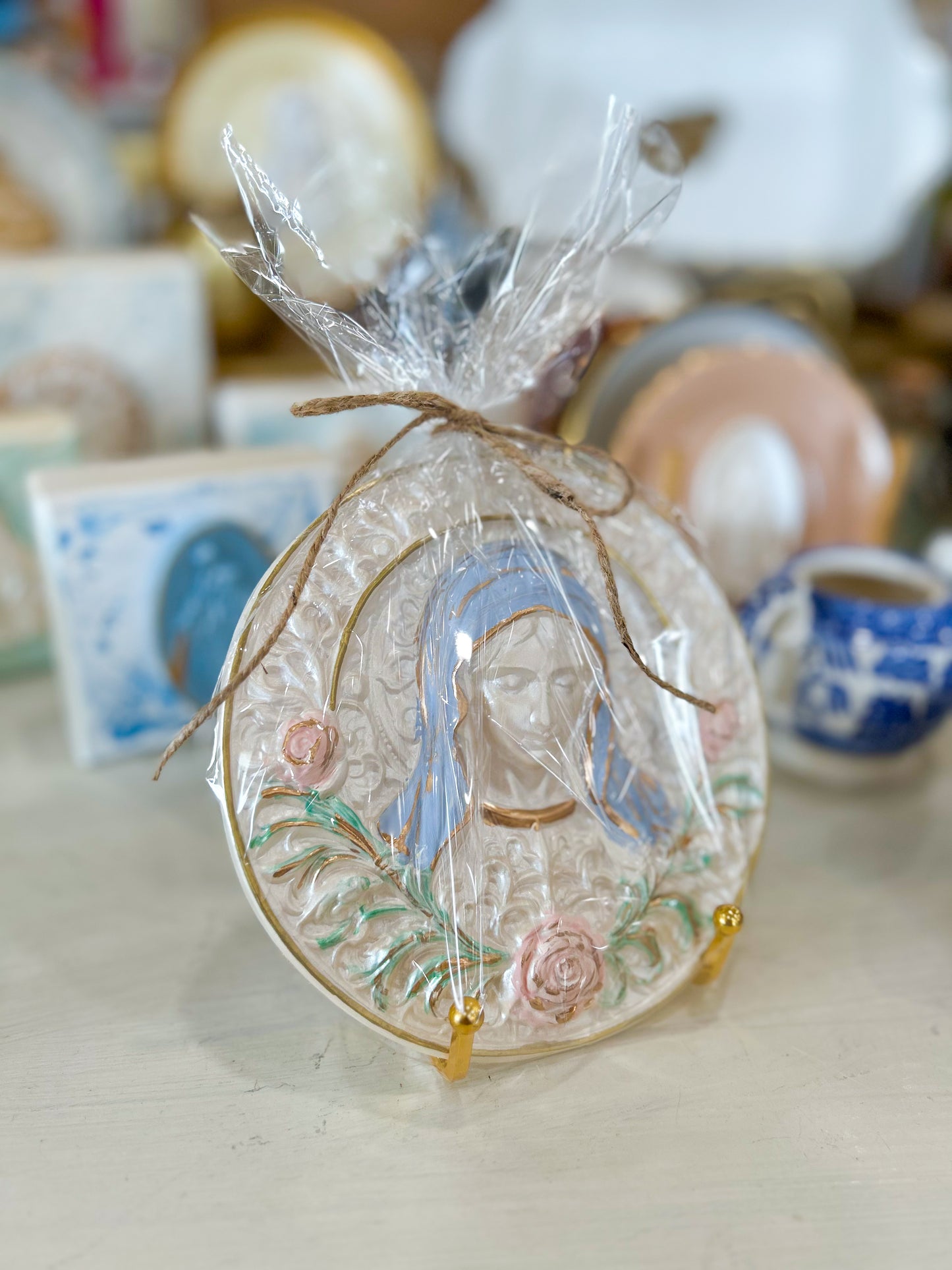 Spring Blooming Grace Mary Plaque
