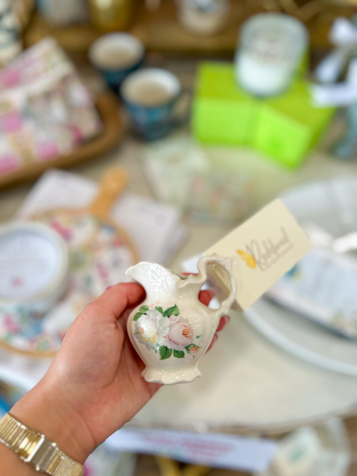Vintage Rose Creamer Pitcher
