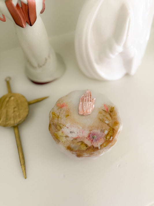 Floral Praying Hands Dish