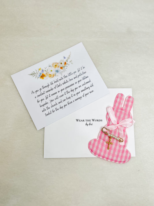 Open Book Baptismal Pin Pink