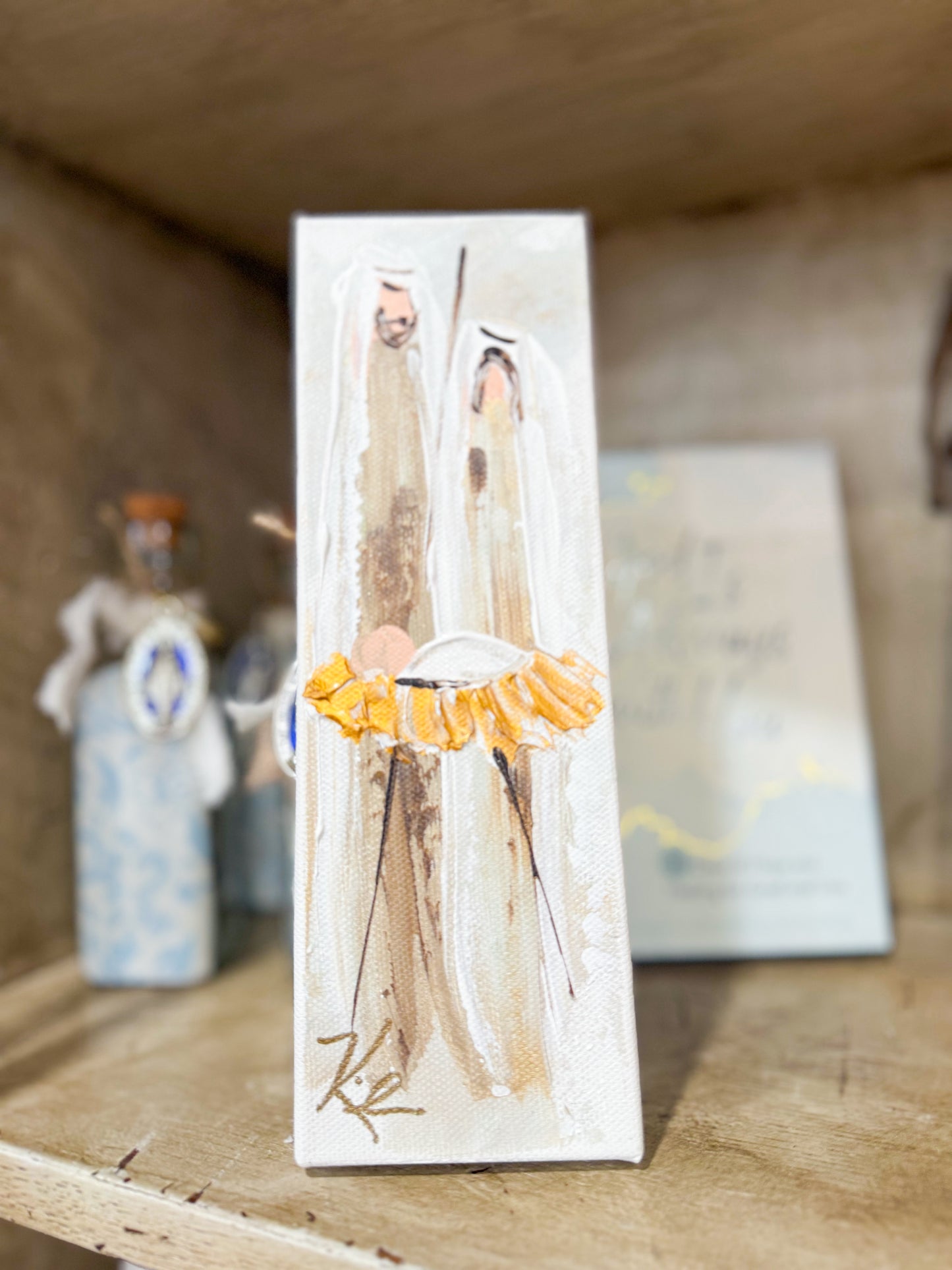 Gospel News 3X9 Mary, Joesph, Jesus Canvas Art