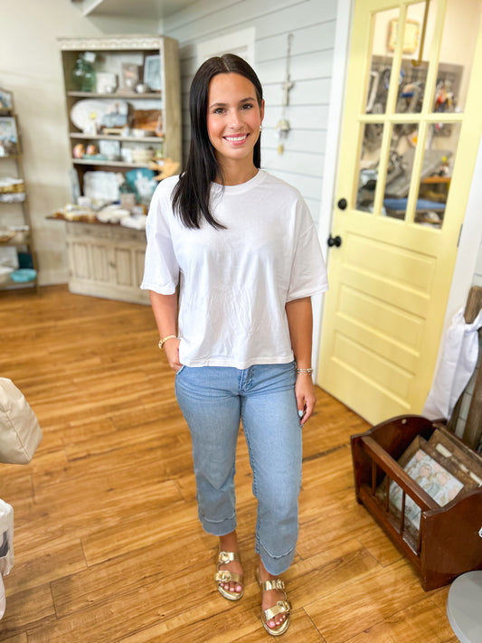 White Boxy T-Shirt Comfort Colors