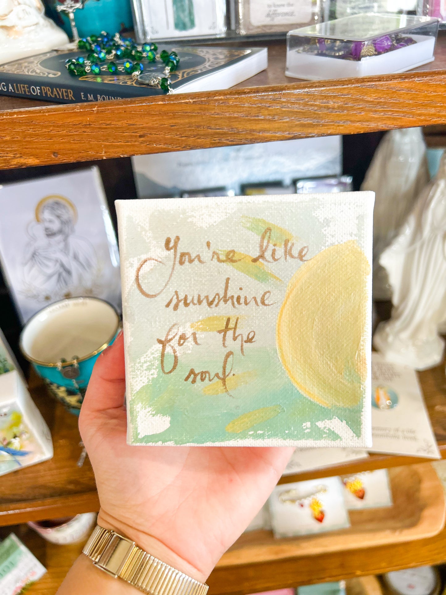 4x4 You're like Sunshine for the Soul Blue Background with Sun
