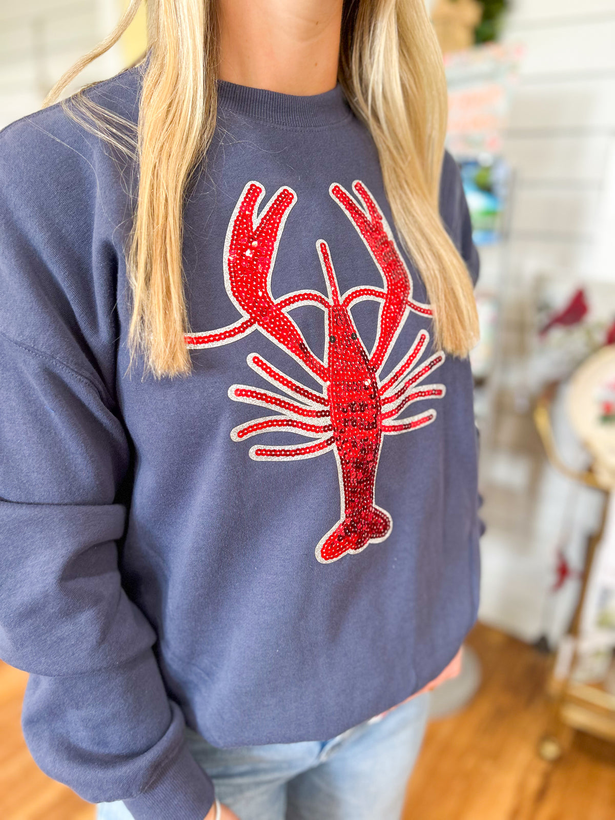 Sample- Sequin Crawfish Sweatshirt