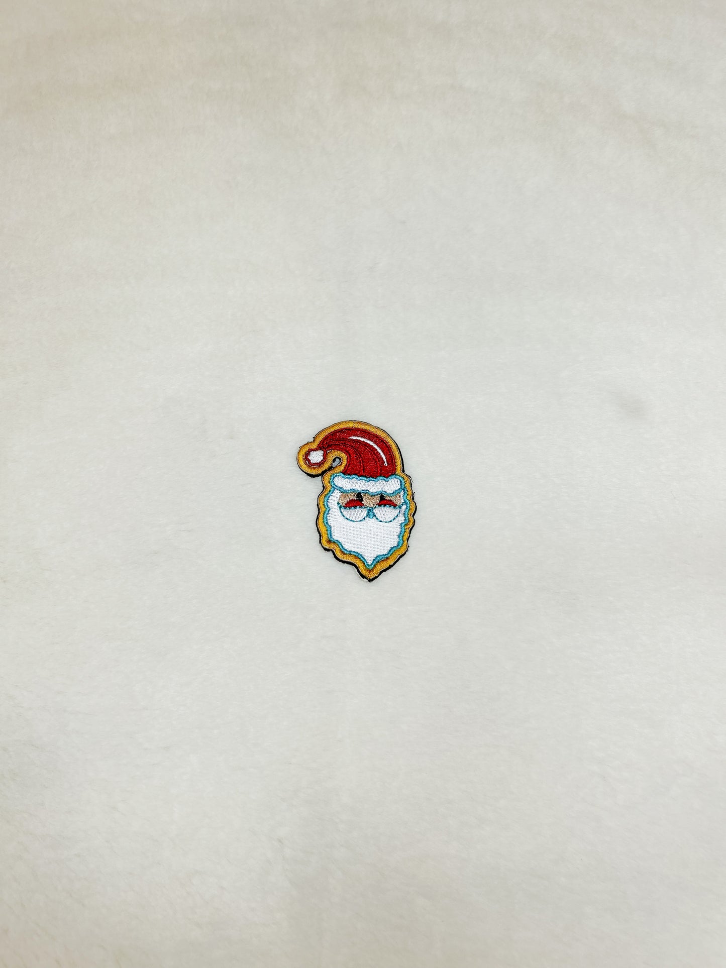 Patch-Mini Santa Face with Blue Beard Outline