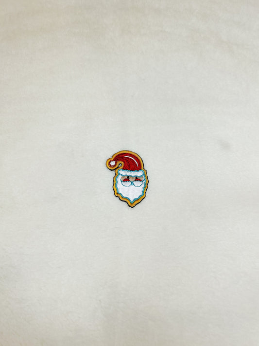 Patch-Mini Santa Face with Blue Beard Outline